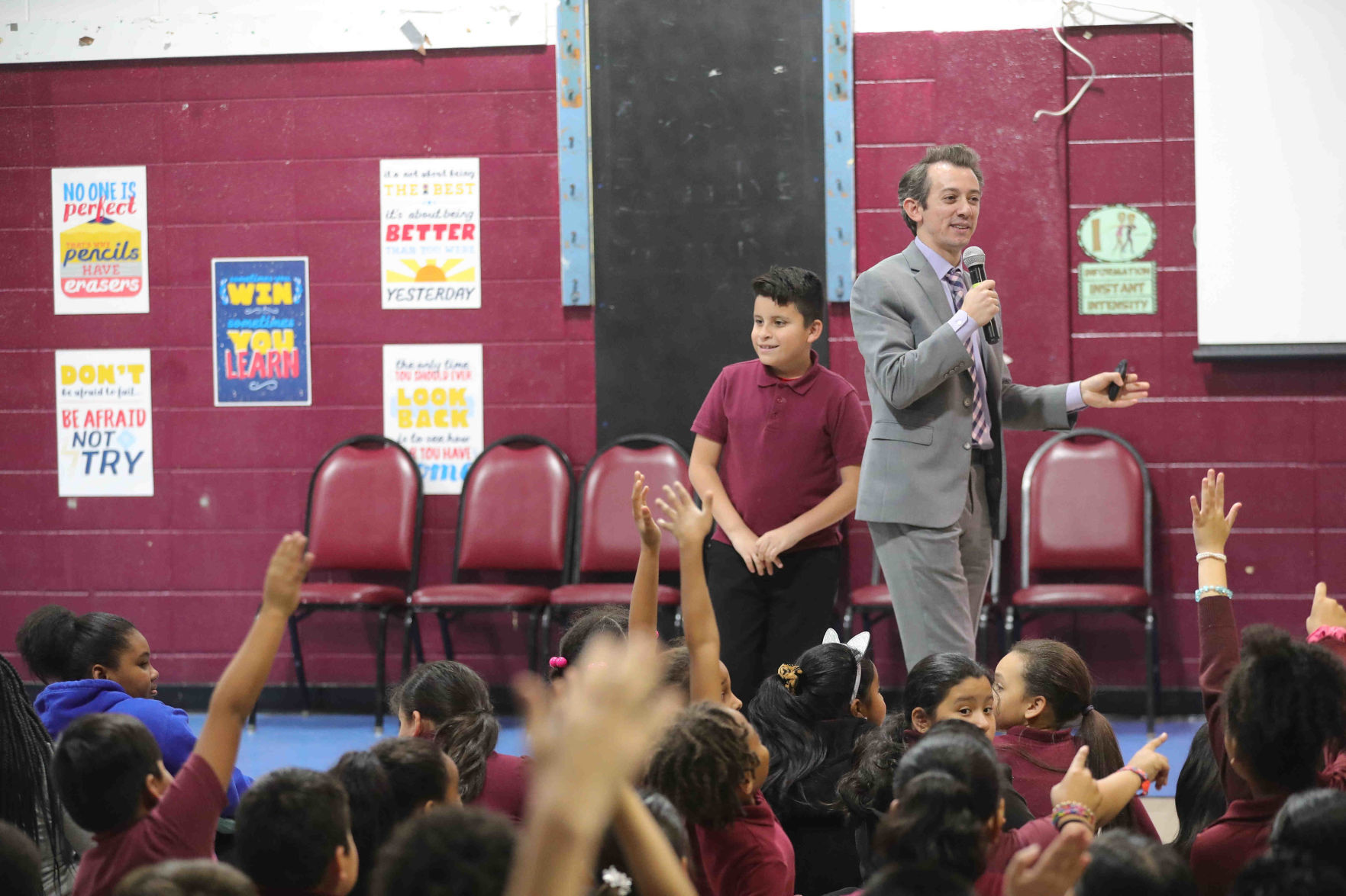 Meteorologist Joe Martucci at South Main School